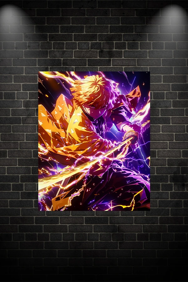 Zenitsu agatsuma póster metalizado