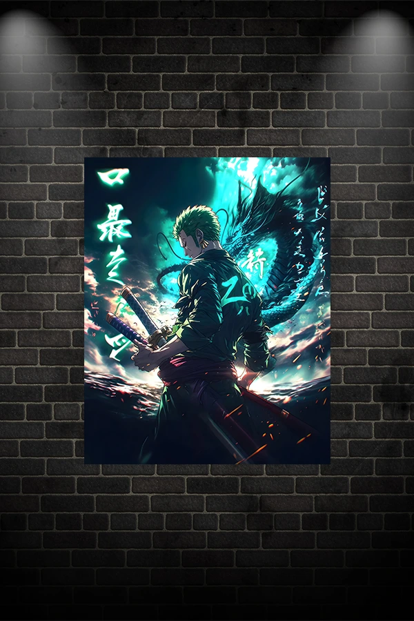 Roronoa zoro póster metalizado